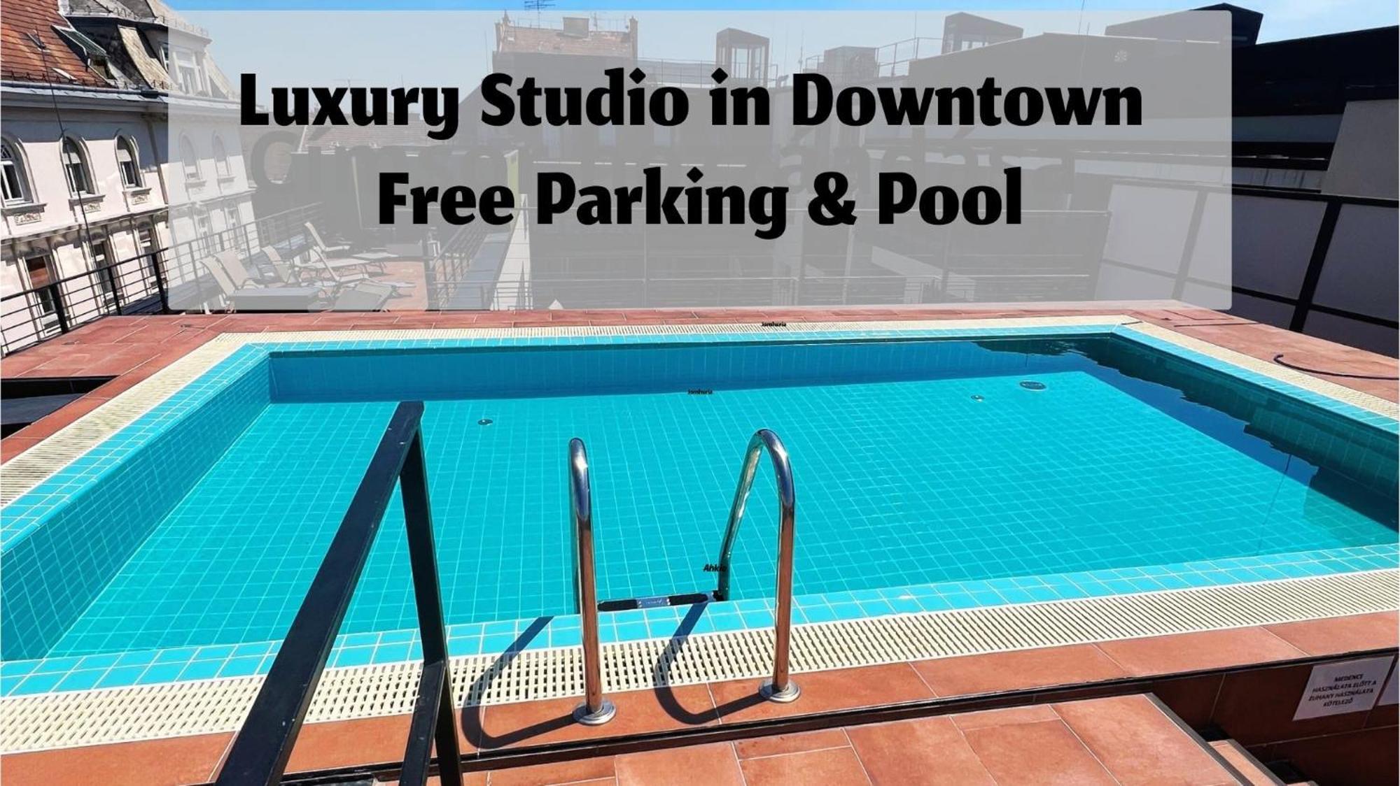 Luxe Central Studio With Pool, Parking & Ac 부다페스트 외부 사진